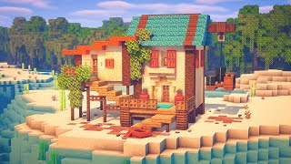 Minecraft  How to build a Beach House [upl. by Enitsua]