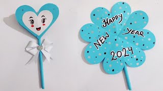 DIY  Cute New year greeting card 2024  happy new year card making ideas  handmade New year card [upl. by Cozmo992]