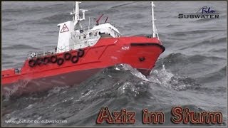 rc Offshore Ship AZIZ  fighting big waves 🌊🚤🎬 [upl. by Kelcie]