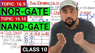 NAND Gate Class 10😱 NOR Gate🔥 Unit 16 Basic Electronics [upl. by Dupuy]