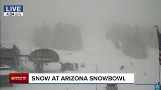 SNOW CAM Winter storm dropping snow at Snowbowl [upl. by Mattox]