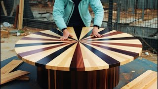 The Most Amazing Pallet amp Scrap Wood Project Ever  Unique Table Design [upl. by Eilrahc]