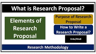 What is Research Proposal Purpose amp Elements of Research ProposalHow to Write Research Proposal [upl. by Adikam]