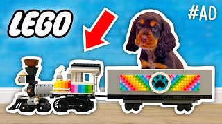 PUPPY Rides a LEGO Train [upl. by Dwan]