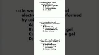 MCQ on blotting techniques biotechnology [upl. by Ujawernalo]