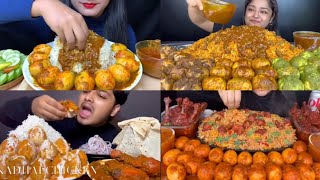 cartoon ASMR eating lots of boiled egg curry fried rice chicken lollipop chicken curry [upl. by Watters]