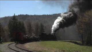 Heisler 6 at Big Cut  2006 Cass Railfan Weekend [upl. by Jopa842]