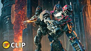 Optimus Prime Defeats Scourge  Final Battle  Transformers Rise of the Beasts 2023 Movie Clip HD 4K [upl. by Wilow241]