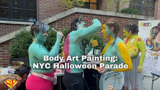 Behind the Scenes NYC Halloween Parade Art Painting [upl. by Eerrehs]