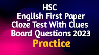 HSC Cloze Test With Clues  Board Questions Solve 2023 [upl. by Nela]