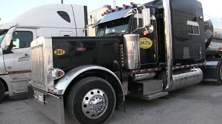 Black Peterbilt 379x At Truck Stop In Ontario Off The 402 [upl. by Nylodam]