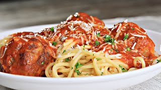 Homemade Spaghetti and Meatballs Recipe  Must Try [upl. by Hamlen]