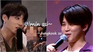 Compilation of Jungkook calling ‘Jimin ssi’ Jimin calling Jungkook ssi [upl. by Deloria69]