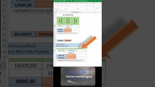 EXCEL Fehlermeldungen vermeiden mit WENNFEHLER [upl. by Atila]