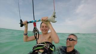 2016 Kiteboard lessons in Cayo Guillermo Cuba Kiting kite surfing before Irma [upl. by Richy]