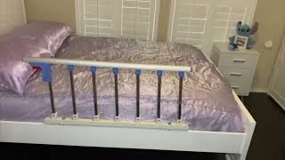 Foldable Bed Rails for Elderly Adults  Folding Bed Guard Rails for Seniors Review and Installation [upl. by Gustin]