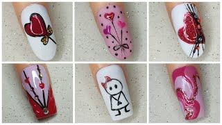 New Valentines Nails Art designs 💅 🥰 Easy Valentines Nails Art Tutorial [upl. by Dorey]