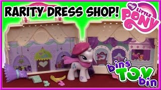 My Little Pony Explore Equestria Raritys Dress Shop Store amp Carry Playset  Bins Toy Bin [upl. by Moberg627]