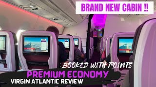 Virgin Atlantic Premium Economy Review  Heathrow To Orlando  Booked With Points  New Cabin [upl. by Kirst722]