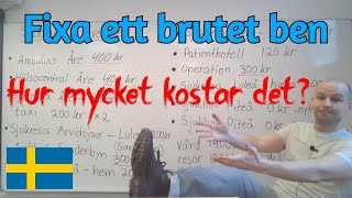 Jag bröt benet Vad kostar det i Sverige SFI [upl. by Ecinahc]