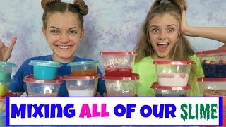 Mixing All of Our Slime  Huge Slime Smoothie  Jacy and Kacy [upl. by Valaria975]