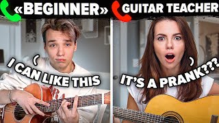 Professional GUITARIST Pretends to be a BEGINNER to Guitar Lessons  PRANK 3 [upl. by Diva]