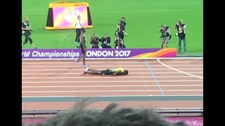 Usain Bolt injury in last Career Race  Mens 4x100m Relay Final London IAAF World Champ 2017 [upl. by Rellim469]