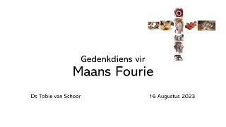 Gedenkdiens vir Maans Fourie [upl. by Robillard]