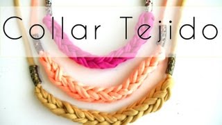 Manualidades DIY  Collar de nudos tejido con trapillo [upl. by Aiza]