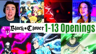 REACTING to 113 Black Clover Openings MAGICAL FANTASY First Time Watching Anime Openings [upl. by Aihsrop793]