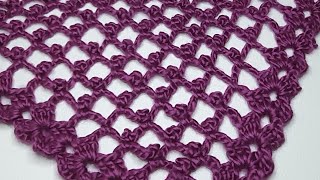 Very Easy Crochet Triangle Shawl Pattern Ideal For Beginner Friendly [upl. by Marsha]