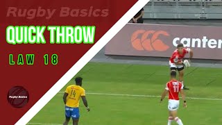 Rugby Basics Quickthrow [upl. by Adiuqram11]