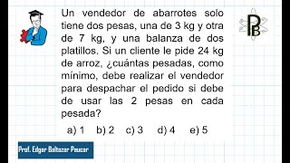 PESADAS Y BALANZAS ‐ Razonamiento Matemático [upl. by Genvieve353]