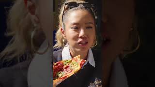 Esther Choi tries one of the most ICONIC pizza slices in NYC 👀 [upl. by Enyleuqcaj]