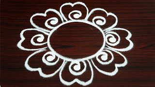 simple freehand rangoli for margazhi  new year kolam 2019  muggulu without dots [upl. by Katti565]