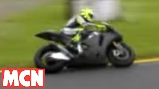 Valentino Rossi tests 2008 Yamaha YZRM1 [upl. by Araccot]