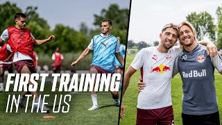 Emil Forsberg visits the team during the first training session of the US Tour 🥹😍 [upl. by Remos]