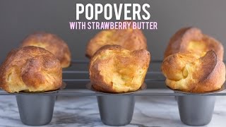 How To Make Neiman Marcus Popovers with Strawberry Butter Recipe ポップオーバー＆ストロベリーバターの作り方 （レシピ） [upl. by Ahsinik497]