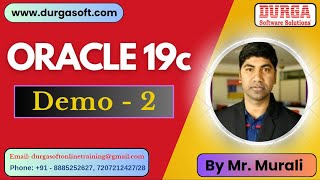 ORACLE 19c tutorials  Demo  2  by Mr Murali On 30092024 6PM IST [upl. by Nhguaval]