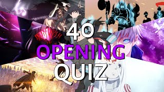 Anime Opening Quiz 2  BLIND TEST ANIME🔥🌠  40 Opening Easy  Otaku [upl. by Maclay564]