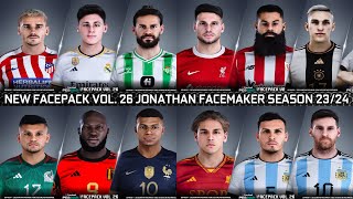 NEW FACEPACK VOL 26 JONATHAN FACEMAKER SEASON 2324  ALL PATCH COMPATIBLE  SIDER amp CPK VERSION [upl. by Miru548]