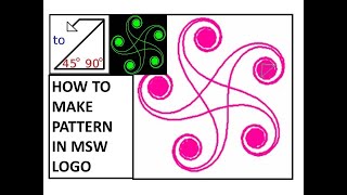 MSW logo tutorialMSW LOGO pattern commandsRepcount commandLogo commands for class 3 amp 4 [upl. by Rramo]