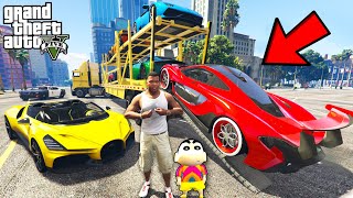 Franklin Delivering ULTRA LUXURY SUPER CARS in GTA 5  SHINCHAN and CHOP [upl. by Camfort741]