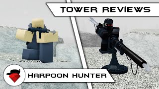 Harpoon Hunter  Tower Reviews  Tower Battles ROBLOX [upl. by Akimahc]