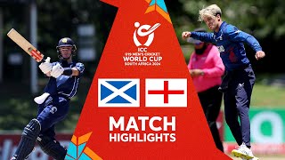 Scotland v England  Match Highlights  U19 CWC 2024 [upl. by Jasmin]