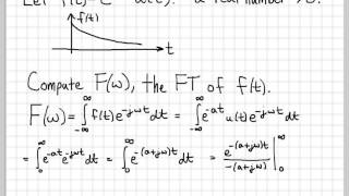 Fourier Transform Example 01  RightSided Decaying Exponential [upl. by Letnohs]