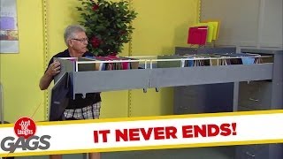 Neverending Filing Cabinet Drawer Office Prank [upl. by Einnig]