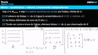 Matriz  Vetores Linearmente Independentes  Vetores Linearmente Dependentes [upl. by Ahsilac254]