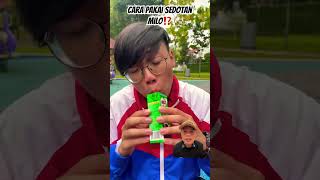 CARA PAKAI SEDOTAN MILO⁉️ challenge funny food magic experiment comedy [upl. by Stronski]