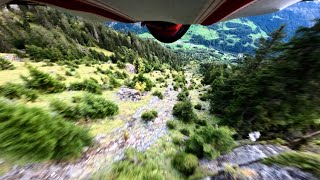 Wingsuit BASE Jump  Bussalp  Switzerland [upl. by Ymiaj]